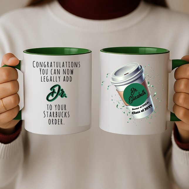 Funny Gift For Doctors Personalized Graduation Two-Tone Coffee Mug (Creator Uploaded)