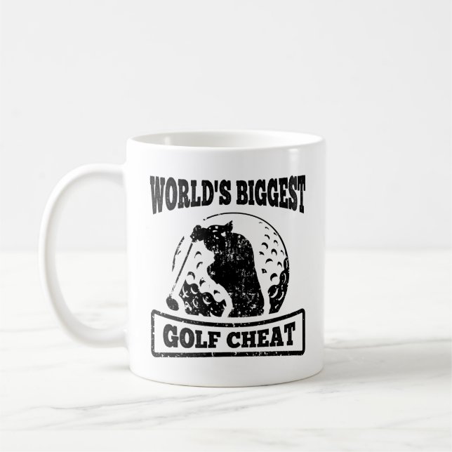 Funny Gift for Golfer World's Biggest Golf Cheat Coffee Mug (Left)