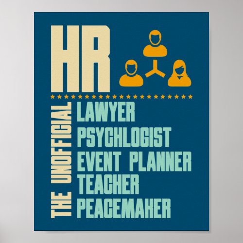 Funny Gift For HR Person  HR Manager Gift Idea Poster