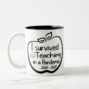 Funny Gift For Teacher - Teaching in a Pandemic Two-Tone Coffee Mug