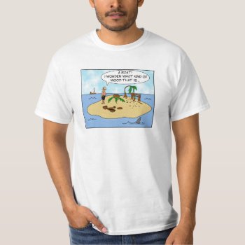 Funny Gift For Woodturner Deserted Island Cartoon T-shirt by alinaspencil at Zazzle