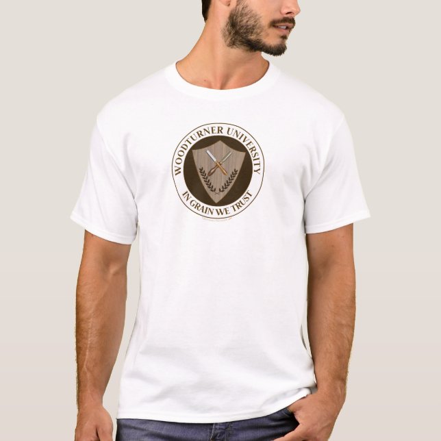 Funny Gift for Woodturner Woodturning University T-Shirt (Front)