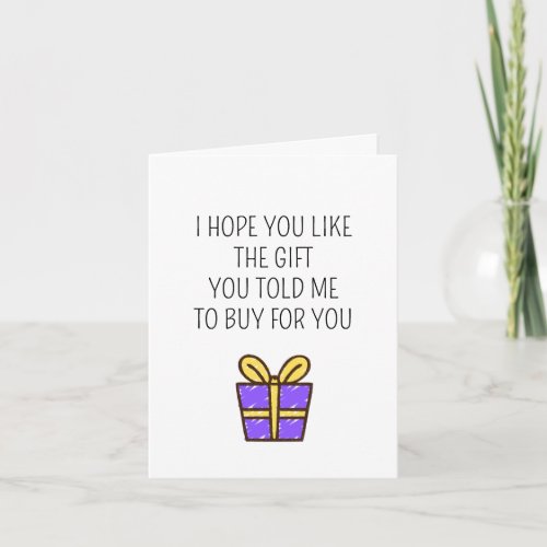 Funny Gift Joke Birthday Card