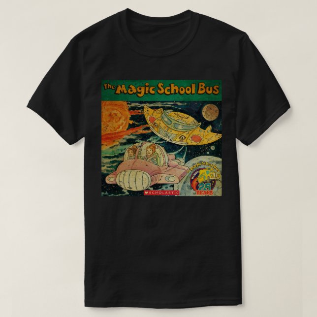 Funny Gift Magic Cartoons School Bus Kids Retro Wa T-Shirt (Design Front)