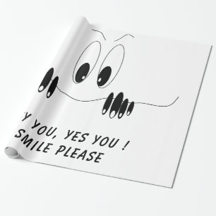 Funny Gift Wrapping Paper Curiosity Eyes - Smile
