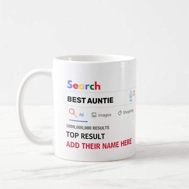 Funny Gifts AUNTIE UNCLE COUSIN NEPHEW NIECE MOM Coffee Mug (Left)