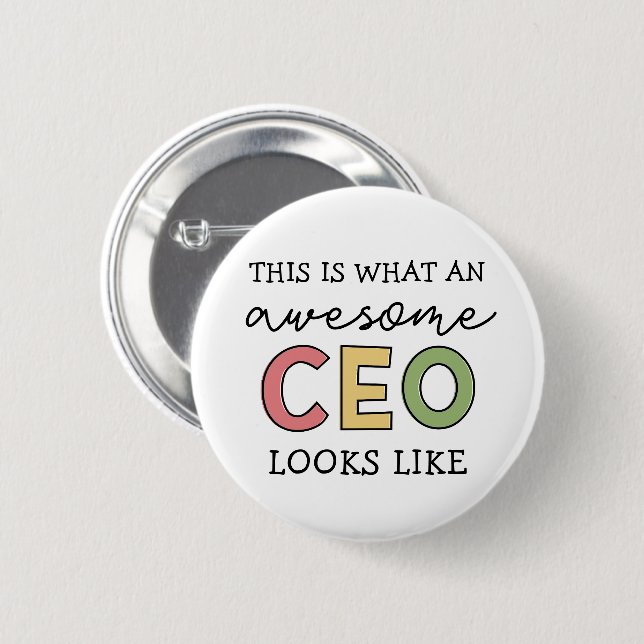 Funny Gifts for CEO | Awesome CEO Boss Gifts Button (Front & Back)