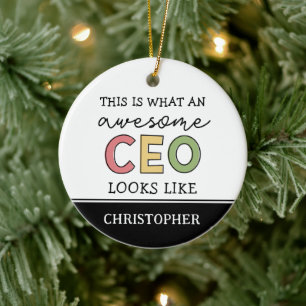 Funny Gifts for CEO   Awesome CEO Boss Gifts Ceramic Ornament