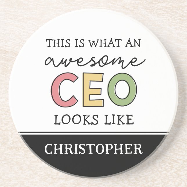 Funny Gifts for CEO | Awesome CEO Boss Gifts Coaster (Front)