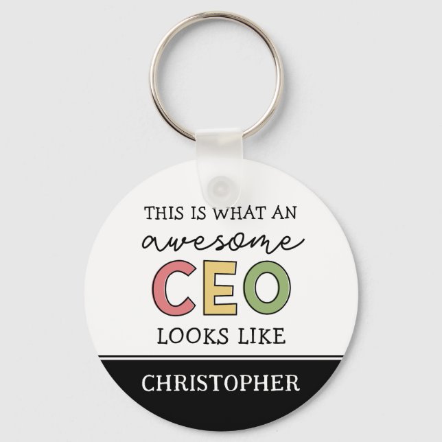 Funny Gifts for CEO | Awesome CEO Boss Gifts Keychain (Front)