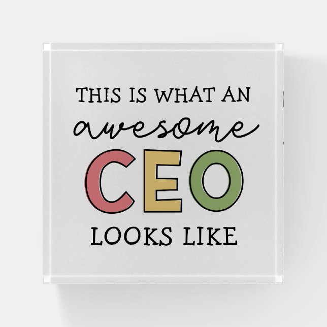Funny Gifts for CEO | Awesome CEO Boss Gifts Paperweight (Front)