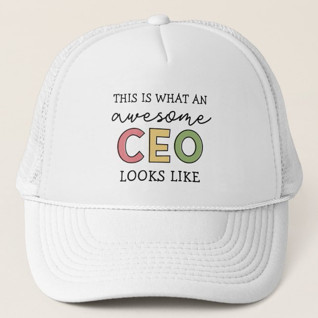 Funny Gifts for CEO | Awesome CEO Boss Gifts Trucker Hat (Front)