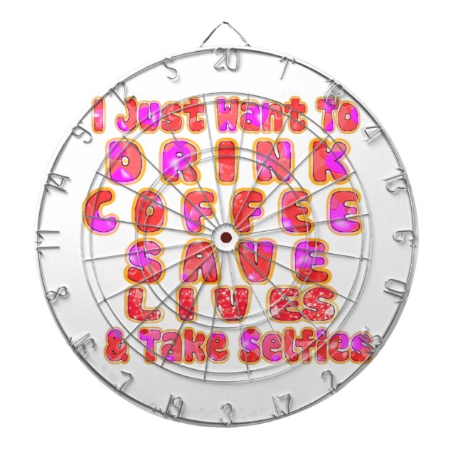 Funny Gifts for Coffee Lovers Dart Board (Front)