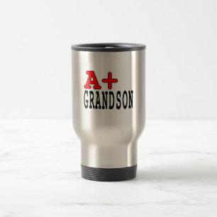 Funny Gifts for Grandsons : A+ Grandson Travel Mug