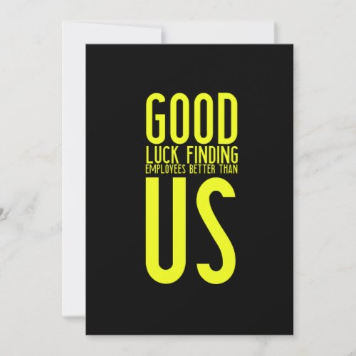 Funny gifts for workers or employees leaving thank you card