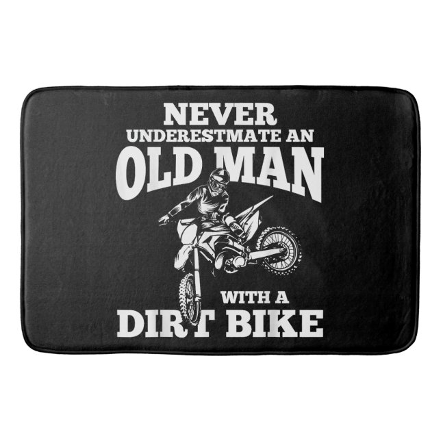 Funny Gifts Never Underestmate An Old Man With A D Bath Mat (Front)