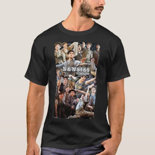 Funny Gifts Newsies Broadway Musical Collage T_Shirt