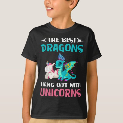 Funny Gifts _The Best Dragons Hangout With Unicorn T_Shirt