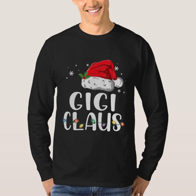 Funny Gigi Claus Christmas Pajamas Santa  T-Shirt (Front)
