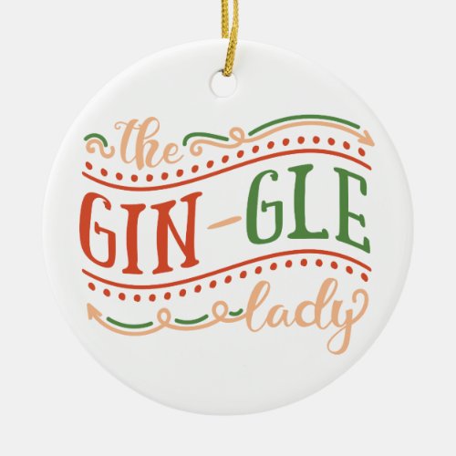 Funny Gin_gle Lady Christmas  Ornament