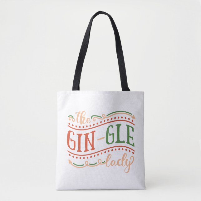 Funny Gin-gle Lady Christmas | Tote Bag (Front)
