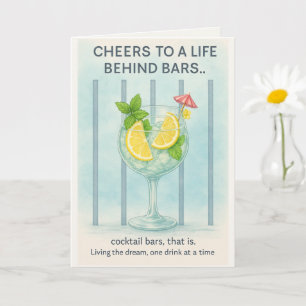 Funny Gin Lover Birthday Card – Cocktail Humor