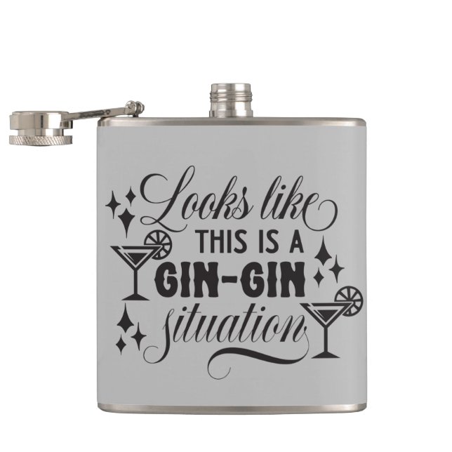 funny gin lovers word art flask (Opened)