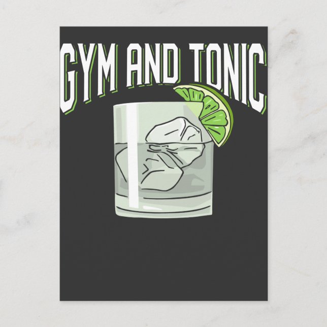 Funny Gin Tonic Pun Gym Fitness Humor Postcard (Front)
