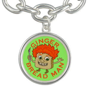 Funny Ginger Bread Man Christmas Pun Charm Bracelet