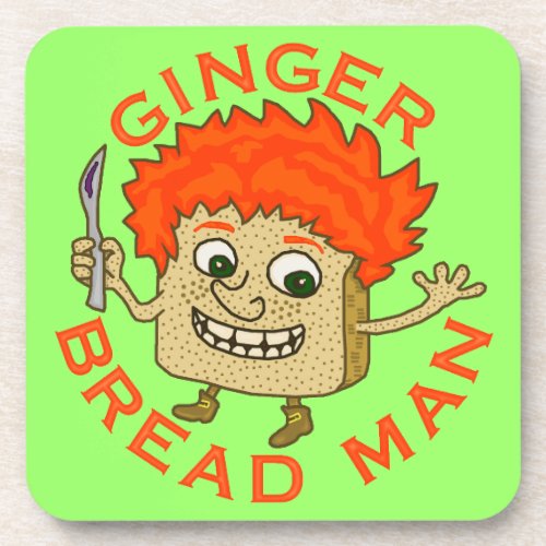 Funny Ginger Bread Man Christmas Pun Drink Coaster