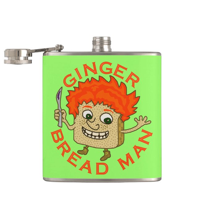 Funny Ginger Bread Man Christmas Pun Hip Flask (Opened)