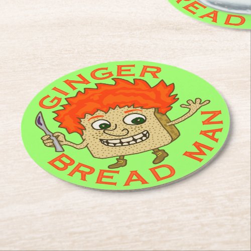 Funny Ginger Bread Man Christmas Pun Round Paper Coaster
