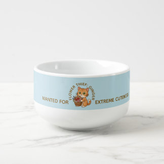 Funny Ginger Cat Flower Thief | Large Soup Mug