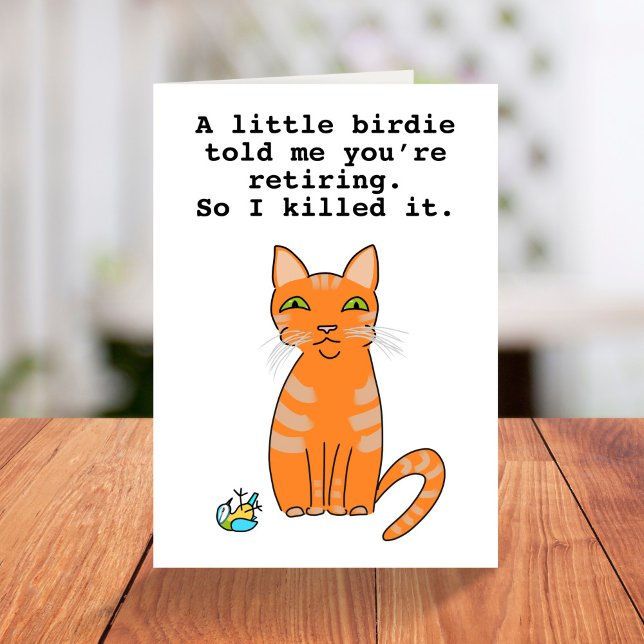 Funny ginger cat retirement card (Creator Uploaded)