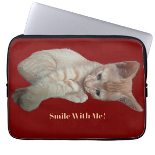 Funny Ginger Kitten, Customise Photo And Text, Laptop Sleeve