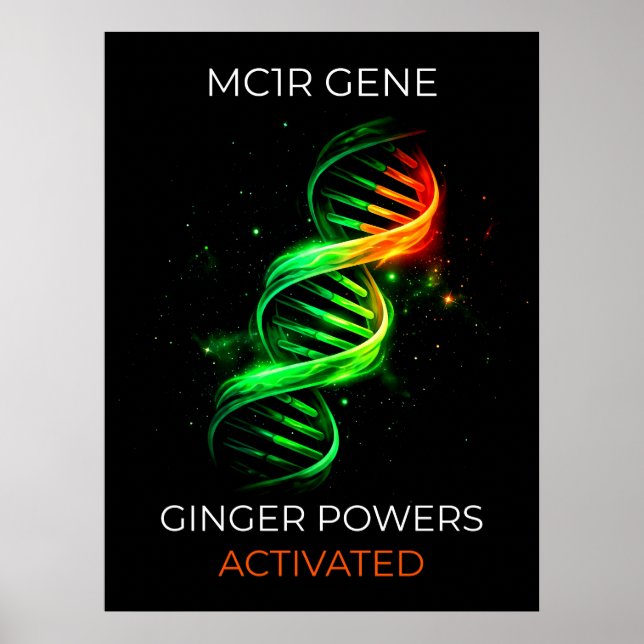 Funny Ginger Powers Activated Redhead DNA Wall Art (Front)