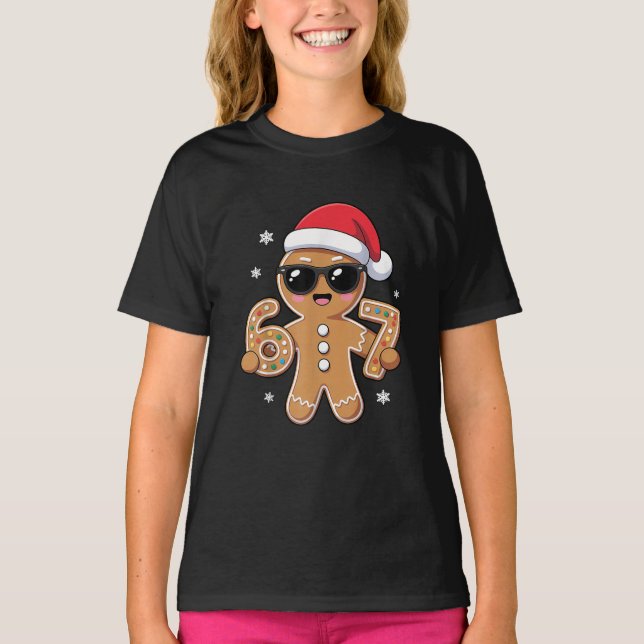 Funny Gingerbread 67 Cookies Christmas Xmas Meme T-Shirt (Front)