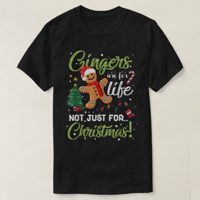 Funny Gingerbread Christmas Design T-Shirt (Design Front)