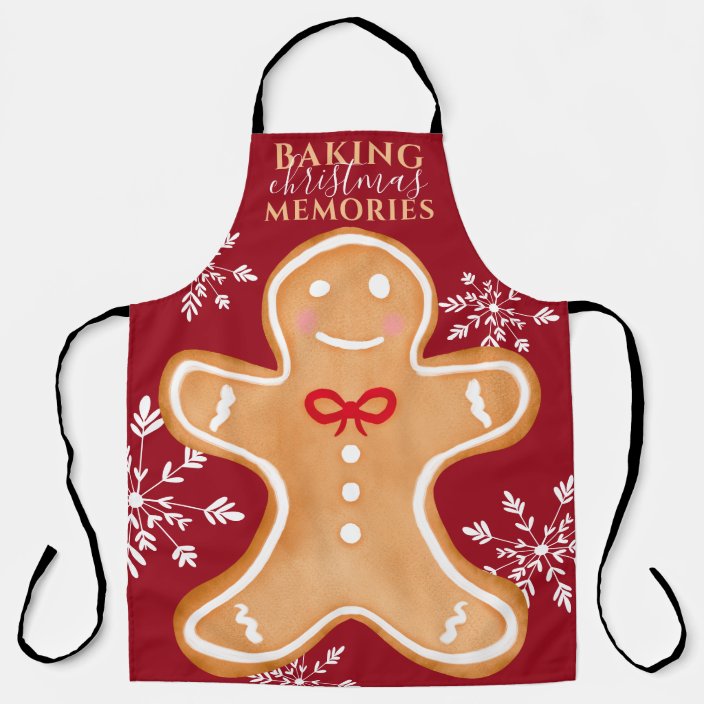 Funny gingerbread Christmas quote snowflakes Apron | Zazzle.com