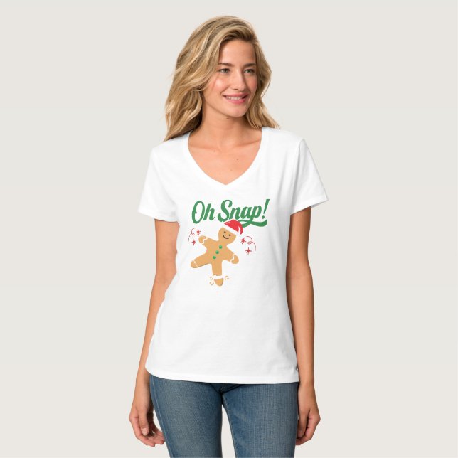 Funny Gingerbread Christmas Shirt, Xmas Holidays T-Shirt (Front Full)