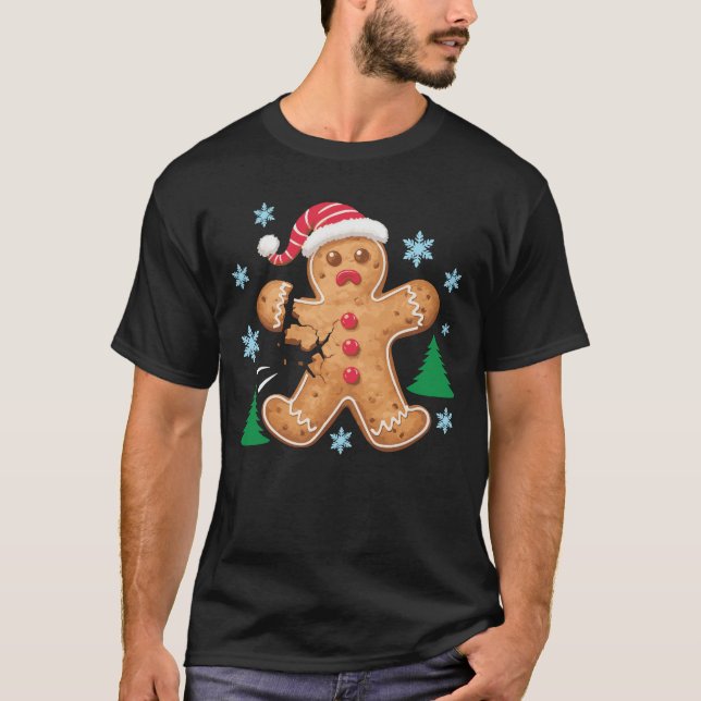 Funny Gingerbread Christmas Tree T-Shirt - Unisex (Front)