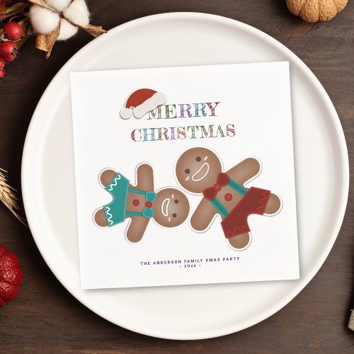 Funny Gingerbread Cookies Christmas Holiday Party Napkins