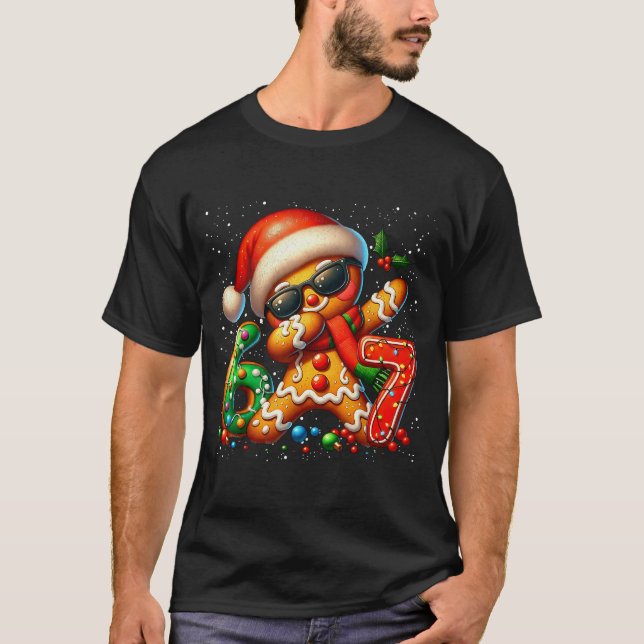 Funny Gingerbread Dabbing Six Seven 67 Meme Christ T-Shirt (Front)