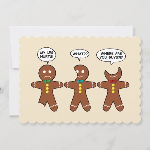 Funny Gingerbread Everything is Fine Christmas  Holiday Card
