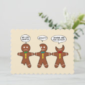 Funny Gingerbread Everything is Fine Christmas  Holiday Card (Standing Front)