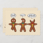 Funny Gingerbread Everything is Fine Christmas  Holiday Card (Front/Back)