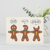 Funny Gingerbread Everything is Fine Fun Holiday Card (Standing Front)