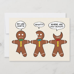 Funny Gingerbread Everything is Fine Fun Holiday Card