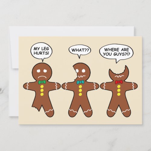 Funny Gingerbread Everything is Fine Holiday Card