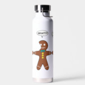 Funny Gingerbread Everything is Fine Holiday Water Bottle (Left)